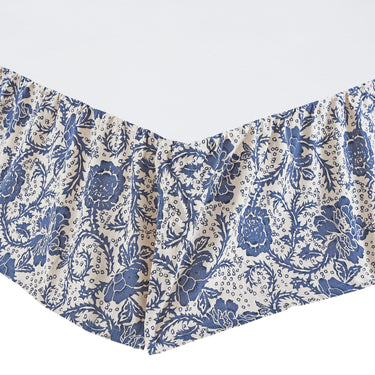 Dorset Navy Floral Twin Bed Skirt 39x76x16 VHC Brands - The Fox Decor